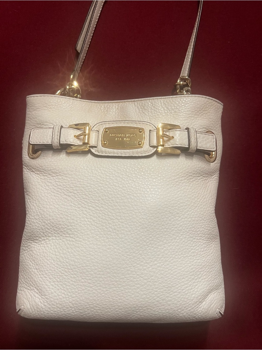 Michael Kors Hamilton Crossbody Bag in Pebbled Leather white like NEW